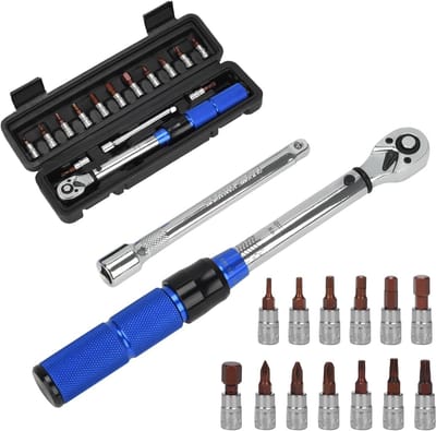KZQ Momentsleutel - Fietsmomentsleutel - Momentsleutel met 1/4 inch aandrijving - 2-24 Nm - Fijnafstelling tot 0,1 Nm - Ratel met 72 tanden - Nauwkeurigheid ±3%
