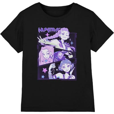 K-Pop Demon Hunters Kinderen/Hunters X Anime T-Shirt (Zwart)