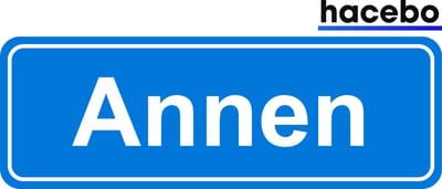 Hacebo - Plaatsnaam Sticker - 29x10 CM - Annen sticker - Verkeersborden sticker - grappige cadeaus - Annen
