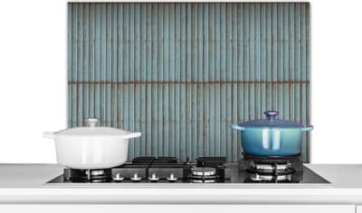Spatscherm keuken 80x55 cm - Kookplaat achterwand Rustiek - Golfplaat - Roest print - Patronen - Muurbeschermer - Spatwand fornuis - Hoogwaardig aluminium