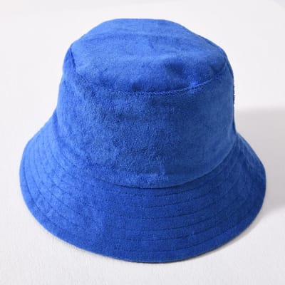 Eenvoudige Badstof Emmerhoed Lente Herfst Buiten Panama Zon Vissershoed Unisex Snoep Effen Kleur Mode Pet blauw
