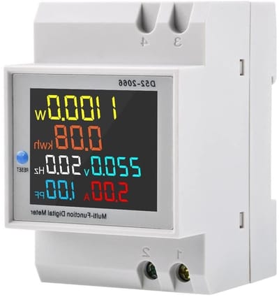 AC Monitor - Energiekosten Meter - Stroom Verbruik Meten - 6-in-1 Functie - 100 Ampere - Zwart