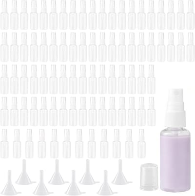 80 Stuks 30ml Plastic Sprayflessen, Navulbare Sprayflessen met Trechters, Lege Atomizers voor Essentiële Olie, Parfums en Reizen