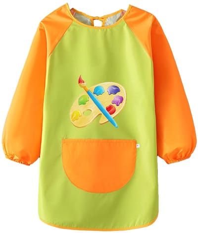 Dailygoods- Malkittel Waterdicht - Knutselschort Kind - Lange Mouw - Geschikt voor 6-11 Jaar - Maat 125-145 cm - Grote Zak voor Verf en Penselen