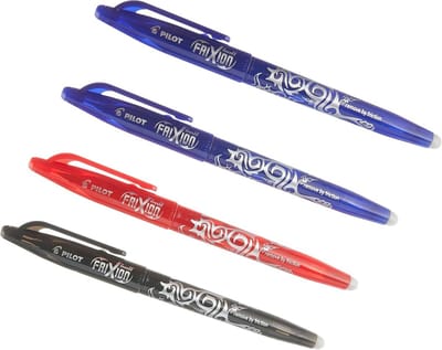 Frixion Ball pen 2-pack zwart rood - verwijderbare inkt - gum aan boord