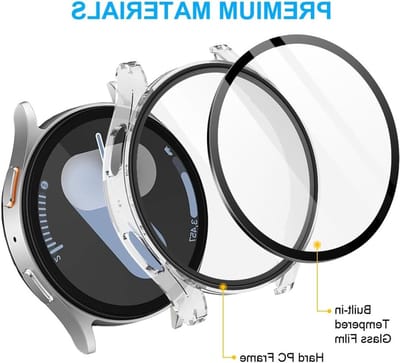 Screen Protector en Hard Case voor Samsung Galaxy Watch 7 - 2 Stuks met Volledige Bescherming en HD Helderheid, Geschikt voor 40mm Smartwatch