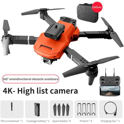 2024 Nieuwe E100 RC Drone 4K Professionele Enkele/Dubbele Camera Fpv WiFi Obstakelvermijding Winddichte Helikopter Opvouwbare Quadcopter Cadeauspeelgoed Sing camera 1battery