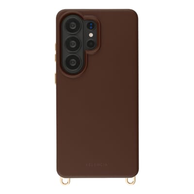 Selencia Hoesje - Geschikt voor Samsung Galaxy S26 Ultra - Rivièra Backcover met Magnetische Ring met afneembare haakjes - Choco Brown