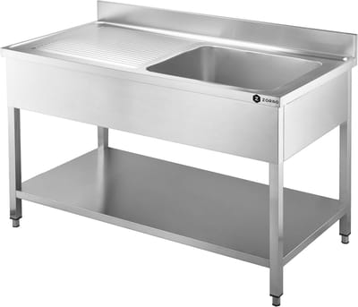 ZORRO Spoeltafel ZST 120/60/R RVS Spoelunit met Spoelbak Rechts & Afdruipvlak Links 120x60x85 cm Horeca