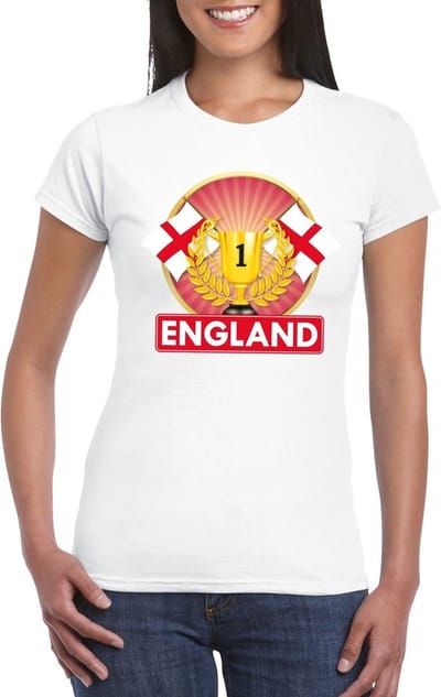 Wit Engels kampioen t-shirt dames - Engeland supporter shirt S
