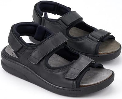 Mobils by Mephisto VALDEN Heren Sandaal - Extra Breed - Zwart - Maat 46