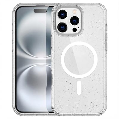 imoshion Hoesje - Geschikt voor Apple iPhone 16 Pro - Sparkle Backcover geschikt voor MagSafe - Glitter Transparant