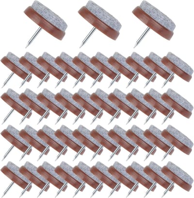 Meubelvilten Pads - Vloerbeschermers - Meubels Beschermen - Anti-kras Vilt - 24mm Diameter - Bruin