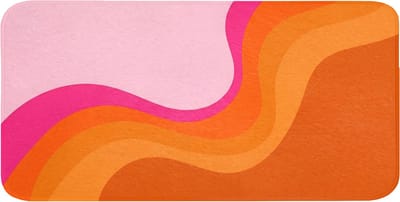 WC mat 120x60 cm - Antislip - Retro - Waves - Kleurrijk - Toiletmat - Vloermat - Douchemat - Toilet tapijt - Toiletmatten