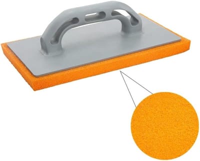 Schuurbord Schuimstof - Troffel Fritten - Fijne Afwerking - Vezelhandvat Versterkt - 14 x 28 cm - Oranje