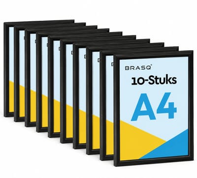 BRASQ Kliklijst A4 - Zwart - 25mm - Fotolijst - Kader - Posterlijst - Wissellijst - OMDOOS