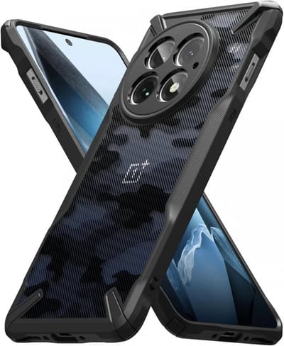 Ringke Fusion X | Hoesje Geschikt voor OnePlus 13 | Back Cover | Militaire Standaard | Camo Zwart
