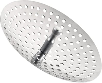 Aanrecht stop - Zeef stopper - Keuken afvoer - Roestvrij staal - 8 cm diameter - Zilver