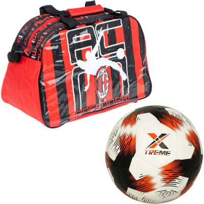A.C. Milan tassenset; sporttas en voetbal