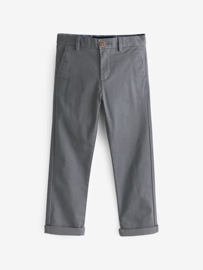Next - Jongens - Stretch chinobroek met standaard pasvorm - Grijs