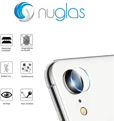 NuGlas camera lens protector voor iPhone XR - Beschermglas iPhone - Tempered Glass