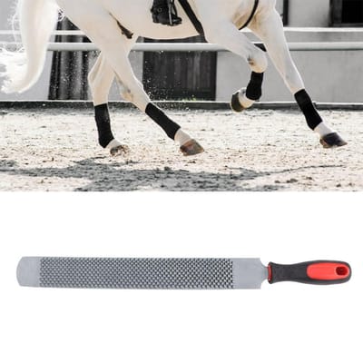 Lime professionnelle en acier à haute teneur en carbone pour sabots de cheval, couteau râpe, outil de maréchal-ferrant double face gray