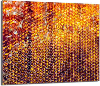 TMK ArtDeko Series - Glazen Beschermplaat - 60x52 - Honingkleur - Voor Inductie, Elektrisch, en Gas