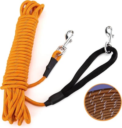 10m Reflecterend Trainingskoord Nylon Hondenlijn voor Kleine, Middelgrote en Grote Honden - Oranje katten aanleglijn