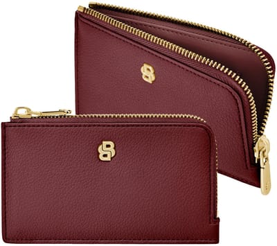 HUGO BOSS kaarthouder Signature Lady Card Holder Burgundy wijnrood
