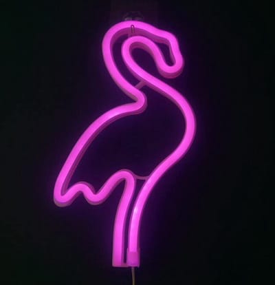 Neon led lamp - Flamingo - Roze - 29 x 14 cm - Incl. 3 AA batterijen - Neon Verlichting - Wandlamp