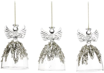 Goodwill Kerstbal-Engel Glas Goud 9 cm Voordeel Ass. Per 3 Stuks