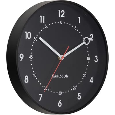Karlsson Wandklok Fresco - Zwart - 31.5x31.5x31.5cm - Wandklok Modern