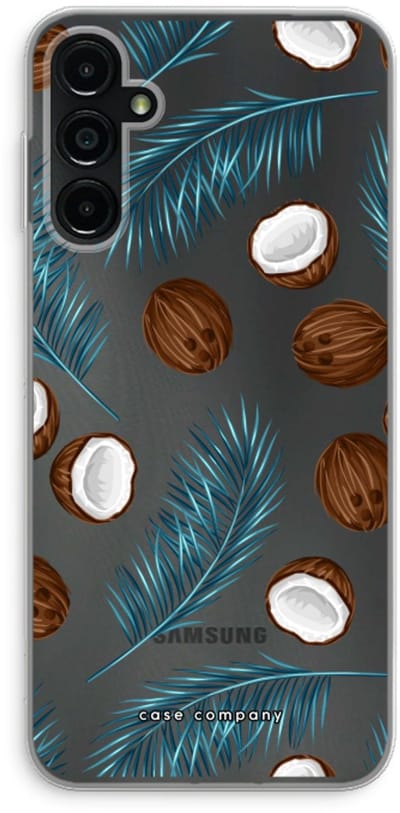 Case Company® - Hoesje geschikt voor Samsung Galaxy A14 hoesje - Kokosnoot - Soft Cover Telefoonhoesje - Bescherming aan alle Kanten en Schermrand