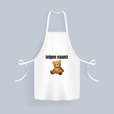 Akyol - teddybeer met eigen naam Keukenschort - Teddybeer - kinderen/knuffel liefhebber - iemand die houdt van teddyberen - verjaardag - cadeau - kado - geschenk - 82 bij 71 cm