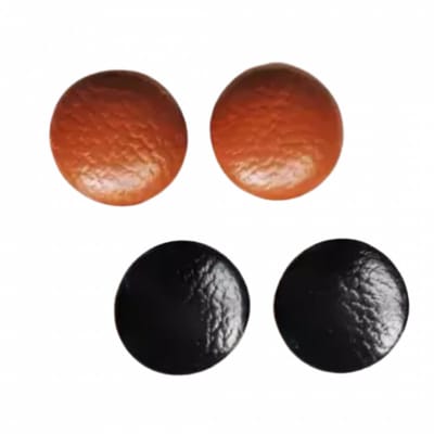 set- Leer- bruin -zwart- zilver-steker- 1 cm - Charme Bijoux