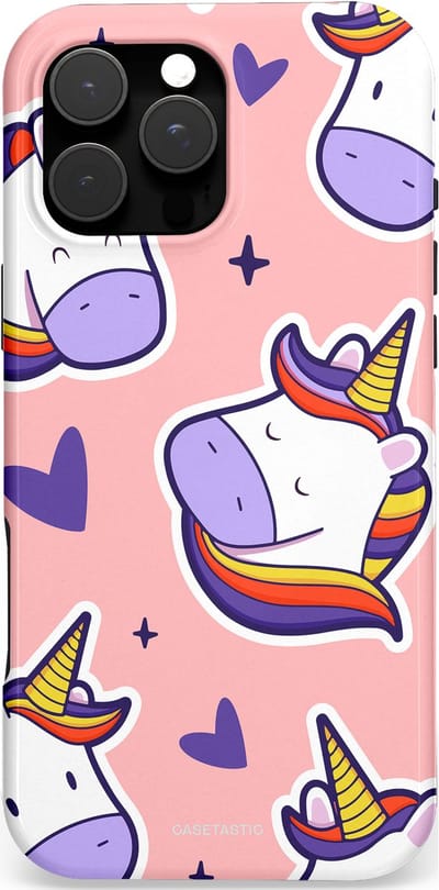 Casetastic Hoesje Geschikt voor Apple iPhone 16 Pro Max Magsafe - Stijlvolle Beschermende Duo-layer Case - Unicornhart