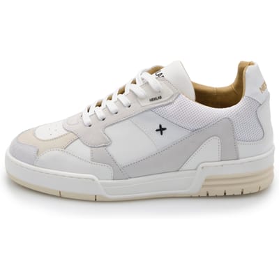 Newlab - White Leather And White Nubuck BASKET/I01 WITTE sneaker