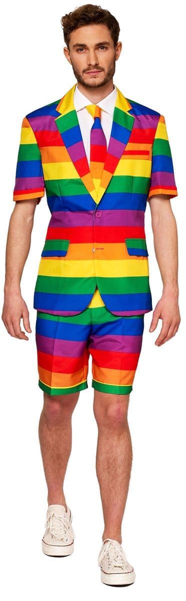 Suitmeister SUMMER Rainbow - Heren Zomer Pak - Carnavalskleding - Pride - Gekleurd - Feest - Maat M