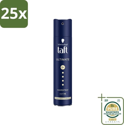 25 x Taft - Ultimate 5+ - Haarspray - Maximale stevigheid - 250 ml - Grootverpakking - Haarspray - Haarlak - Stevigheid - 72 Uur Fixatie - Kristalglans