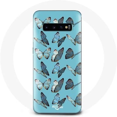 Case voor Samsung Galaxy s10 plus Vlinders Blauwe Achtergrond