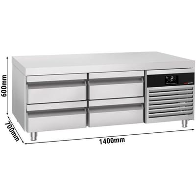 GGM Gastro Kühlunterbau Premium - 1400mm - 135 Liter - 4 Schubladen Zilver
