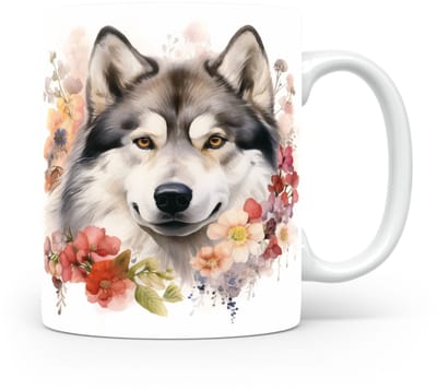 Mok Malamute Beker voor koffie of tas voor thee, cadeau voor dierenliefhebbers, moeder, vader, collega, vriend, vriendin, kantoor, opa, oma, hond, kerst, sinterklaas, verjaardag