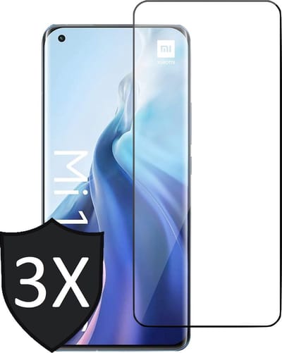 Screenprotector geschikt voor Xiaomi Mi 11 - 3x Full Screen Protector