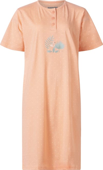Cocodream dames nachthemd korte mouw - maat M - Tropic flamingo - zalm