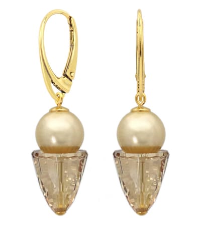ARLIZI 2188 Oorbellen crème Swarovski parel kristal - verguld - 5 cm