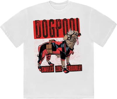 Marvel Deadpool - Dogpool Smells Like Trouble Heren T-shirt - S - Wit