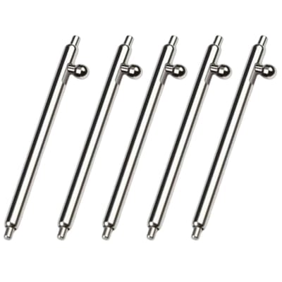 TOVBMUP Veerstaaf van roestvrij staal - Horlogebandconnector - met ontgrendelingsknop - Horlogemakergereedschap voor horloges, armbanden - 5 stuks - 22 mm