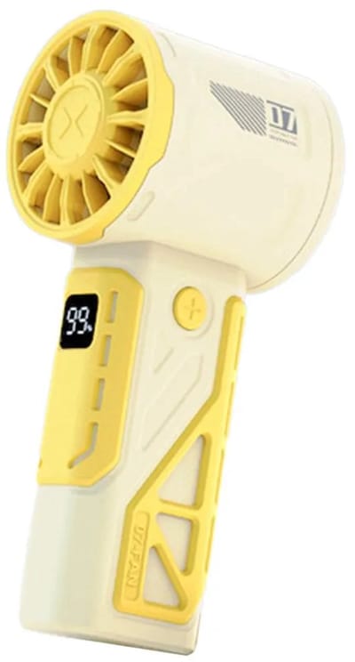Handheld Fan Snel afkoelend Oplaadbare bureauventilator Persoonlijke ventilator for thuis kantoor kamperen make-up reizen - geel