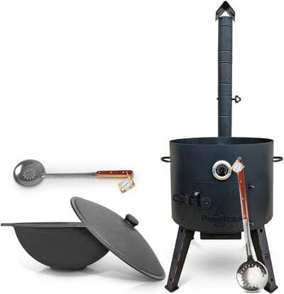 Gietijzeren Dutch Oven met Deksel - Grote Capaciteit voor Outdoor Koken