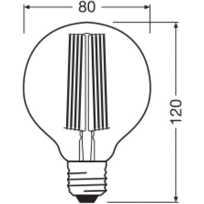 Osram E27 LED Globelamp | 5.8W Goud 2200K 220V/240V 822 470Lm | 320° Ø80mm Dimbaar